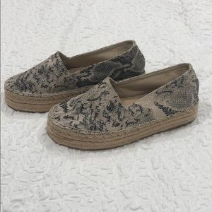Zara Snakeskin Platform Espadrilles